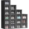 imageYITAHOME XL Stackable Storage Boxes 18 PCS Organizers and Drawers for Shoes  Black XLarge SizeFits All ShoesBlack