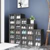 imageYITAHOME XL Stackable Storage Boxes 18 PCS Organizers and Drawers for Shoes  Black XLarge SizeFits All ShoesBlack
