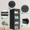 imageYITAHOME XL Stackable Storage Boxes 18 PCS Organizers and Drawers for Shoes  Black XLarge SizeFits All ShoesBlack
