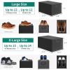 imageYITAHOME XL Stackable Storage Boxes 18 PCS Organizers and Drawers for Shoes  Black XLarge SizeFits All ShoesBlack