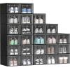 imageYITAHOME XL Stackable Storage Boxes 18 PCS Organizers and Drawers for Shoes  Black XLarge SizeFits All ShoesBlack