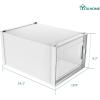imageYITAHOME XL Stackable Storage Boxes 18 PCS Organizers and Drawers for Shoes  Black XLarge SizeFits All ShoesWhite