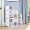 imageYITAHOME XL Stackable Storage Boxes 18 PCS Organizers and Drawers for Shoes  Black XLarge SizeFits All ShoesWhite