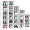 imageYITAHOME XL Stackable Storage Boxes 18 PCS Organizers and Drawers for Shoes  Black XLarge SizeFits All ShoesWhite