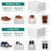 imageYITAHOME XL Stackable Storage Boxes 18 PCS Organizers and Drawers for Shoes  Black XLarge SizeFits All ShoesWhite
