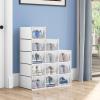 imageYITAHOME XL Stackable Storage Boxes 18 PCS Organizers and Drawers for Shoes  Black XLarge SizeFits All ShoesWhite