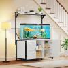 imageYTAHOME W Shape 40 Gallon Fish Tank Stand 500lbs Capacity for Metal Aquarium Stand 362quot Lx183 Wx 293quot H DoubleLayer Storage Design Reptile Breeder Turtle Terrarium Stand for Home OfficeWHITE