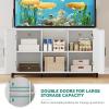 imageYTAHOME W Shape 40 Gallon Fish Tank Stand 500lbs Capacity for Metal Aquarium Stand 362quot Lx183 Wx 293quot H DoubleLayer Storage Design Reptile Breeder Turtle Terrarium Stand for Home OfficeWHITE