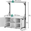 imageYTAHOME W Shape 40 Gallon Fish Tank Stand 500lbs Capacity for Metal Aquarium Stand 362quot Lx183 Wx 293quot H DoubleLayer Storage Design Reptile Breeder Turtle Terrarium Stand for Home OfficeWHITE