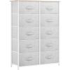 imageYITAHOME 10 Drawer Dresser  Fabric Storage Tower Organizer Unit for Bedroom Living Room Hallway Closets  Sturdy Steel Frame Wooden Top ampamp Easy Pull Fabric Bins Cool Gray