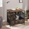 imageYITAHOME 32quot Dog Crate Furniture with Wheels Farmhouse Decorative Wood Dog Cage End Table ChewResistant Wooden Dog Kennel Indoor for Small Dogs Rustic BrownRustic Brown