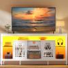 imageYITAHOME 335 Tall TV Stand for 75 inch TV LED Entertainment Center with Storage Black TV Stands for Living Room with Acrylic Doors ampamp Power Outlets Tall TV Console Cabinet WhiteWhite
