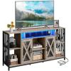 imageYITAHOME 335 Tall TV Stands for Living Room TV Entertainment Center with LED Light TV Stand for TVs up to 70 Inch Tall TV Console Cabinet with Power Outlets Grey
