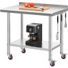 imageYITAHOME 36quot x 24quot Stainless Steel Table for Prep ampamp Work with Backsplash NSF Metal Table Prep Table with Undershelf for Home Kitchen Restaurant Garage Warehouse36 X 24
