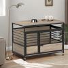 imageYITAHOME 39quot Dog Crate Furniture with Wheels Heavy Duty Wood Dog Cage Table with DoubleDoors ChewResistant Farmhouse Decorative Wooden Dog Kennel Indoor for Large and Medium Dogs GreyGreywith DoubleDoors