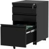 imageYITAHOME 3Drawer Mobile File Cabinet with Lock Office Storage Filing Cabinet for LegalLetter Size PreAssembled Metal File Cabinets Except Wheels Under Desk BlackBlack