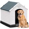 imageYITAHOME 41 Large Plastic Dog House Outdoor Indoor Doghouse Puppy Shelter Water Resistant Easy Assembly Sturdy Dog Kennel with Air Vents and Elevated Floor 41L38W39H Gray
