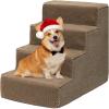 imageYITAHOME 4Tier Dog Steps for Beds and Couches 20quot H NonSlip Foam Pet Stairs with Washable Cover PP Support Boards for Small and Senior Dogs Gray 24quot L x 15quot W