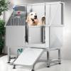 imageYITAHOME 50in Dog Grooming Tub Bathtub for Home 304 Stainless Steel Professional Dog Bath Washing Station wLeft Ramp Faucet Floor Grate for Large Medium Small PetsRight Ramp