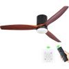 imageYITAHOME 52 Inch Low Profile Ceiling Fan with Light and Remote Flush Mount Fan Light with Quiet DC Motor 3 Colors Light Changing 6 Speed Reversible Airflow for Home Black ampamp WalnutBright Walnut Blades