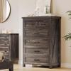 imageYITAHOME 6 Drawer Dressers Wood Dressers Chests of Drawers Modern Dresser with Open Shelf Storage for Room Entryway Hallway Dark Rustic OakDark Rustic Oak