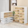 imageYITAHOME 6 Tiers24 Pairs Installation Free Shoe Storage Box for Closet Folding Shoe Cabinets with Magnetic Doors Collapsible Shoe Rack Sneaker Organizer for Entryway Living Room Bedroom Whitewithout Boots Tiers
