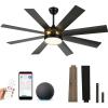 imageYITAHOME 60 Inch Black Ceiling Fan with Lights and Remote8 BladesApp Control Modern Smart Ceiling Fan Compatible with Alexa for Indoor Reversible Quiet Motor Memory FunctionBlack Gold
