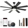 imageYITAHOME 60 Inch Black Ceiling Fan with Lights and Remote8 BladesApp Control Modern Smart Ceiling Fan Compatible with Alexa for Indoor Reversible Quiet Motor Memory FunctionBlack