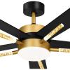 imageYITAHOME 60 Inch Ceiling Fan with Light and Remote 5 Blades with Crystal Rod Design Modern Chandelier Ceiling Fan with Reversible Quiet Motor Indoor Fan with 3 LED Color White ampampGoldBlack  Gold