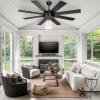 imageYITAHOME 60 Inch Ceiling Fan with Remote Black Ceiling Fan No Light for Home Modern Industrial Fan with Reversible 6 Speeds 3 Color Temperatures Memory Function Quiet Motor