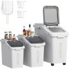 imageYITAHOME 65L117lbs Large Ingredient Storage Bins Commercial 11458 Gal Rice Flour Storage Container Organizer Storage Bin with Measuring Cup Scoop and Wheels for Kitchen White ampamp Black LidWhiteBlack Clear Lid