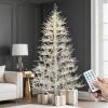 imageYITAHOME 6FT Prelit Slim Fraser Grande Christmas Tree with Remote Control Artificial Hinged Drooping Pencil Prelit Holiday Christmas Tree w 1628 Mixed PE ampamp PVC Tips 300 Lights ampamp 11 Light ModesWhite