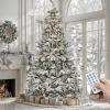 imageYITAHOME 6FT Prelit Slim Fraser Grande Christmas Tree with Remote Control Artificial Hinged Drooping Pencil Prelit Holiday Christmas Tree w 1628 Mixed PE ampamp PVC Tips 300 Lights ampamp 11 Light ModesWhite Snow