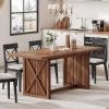 imageYITAHOME 708quot Large Farmhouse Dining Table for 6 to 8 People Rustic Style Wood Dinner Table Rectangular Dining Table for Kitchen Dining Room ampamp Living Room BrownRustic Brown