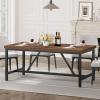 imageYITAHOME 708quot Large Kitchen Dining Room Table for 68 People Rustic Brown Farmhouse Industrial Wood Style Rectangle Apartment Dinning Room Dinette Tables for Eating Dinner