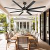 imageYITAHOME 72 Inch Ceiling Fans with Lights and Remote Control for Indoor Reversible Quiet DC Motor 8 Blades with 6 Speed Modern Ceiling Fans for Living Room WhiteMatte Black