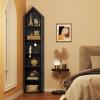 imageYITAHOME 73quot Tall Narrow Bookshelf Modern Open 5 Tier Bookcase Wooden Shelf Stand for Small Spaces Display Shelving Storage Rack for Bedroom Living Room Home Office Black