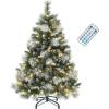 imageYITAHOME 75 FT Prelit Pink Flocked Christmas Tree PreLit Pink Spruce Artificial Christmas Tree with 1346 PVC Flocked Tips and 550 WarmWhite Lights for Home Office DecorationGreen