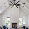 imageYITAHOME 84 Inch Ceiling Fans with Lights and Remote Control for Indoor Reversible Quiet DC Motor 8 Blades with 6 Speed Large Ceiling Fans for Home Commercial Black84