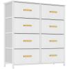 imageYITAHOME 8Drawer Fabric Dresser Furniture Storage Tower Cabinet Organizer for Bedroom Living Room Hallway Closet Sturdy Steel Frame Wooden Top EasytoPull Fabric Bins Rustic BrownWhite