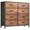imageYITAHOME 8Drawer Fabric Dresser Furniture Storage Tower Cabinet Organizer for Bedroom Living Room Hallway Closet Sturdy Steel Frame Wooden Top EasytoPull Fabric Bins Rustic BrownEarthy Brown