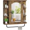imageYITAHOME Bathroom Cabinet Medicine Cabinet Organizer Wall Mounted Cabinet with Mirror Door and Removable Shelf for Bathroom Living Room Laundry Bedroom Purplish BlueBrown