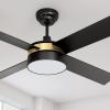 imageYITAHOME Black Ceiling Fans with Light and Remote 52 Inch Gold Dimmable Fanlight for Indoor 6 Modes with Stepless Color Temperature Memory FunctionBlack Gold