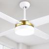 imageYITAHOME Black Ceiling Fans with Light and Remote 52 Inch Gold Dimmable Fanlight for Indoor 6 Modes with Stepless Color Temperature Memory FunctionWhite Gold