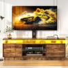 imageYITAHOME Black TV Stand for Living Room with Height Adjustable Mount Modern TV Stand for 7065 Inch TV LED Entertainment Center with Storage Media Console Cabinet BlackRustic Brown