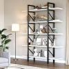 imageYITAHOME Book Shelf5 Tier Bookcase 12quot D x 47quot W x 71quot H Large Industrial Book Shelf Storage Organizer for Living Room BedroomHome Office Free Standing Storage Shelving Unit WhiteWhite  Black