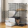 imageYITAHOME Cat Cage Indoor Cat Enclosures DIY Cat Playpen Metal Kennel with Extra Large Hammock for 12 Cats Ferret Chinchilla Rabbit Small Animals280L x 140W x 410H