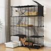 imageYITAHOME Cat Cage Indoor Cat Enclosures DIY Cat Playpen Metal Kennel with Extra Large Hammock for 12 Cats Ferret Chinchilla Rabbit Small Animals410L x 140W x 550H