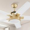 imageYITAHOME Ceiling Fan with Light and Wall Switch Remote 52 Inch Modern Black Fan Quiet Reversible Motor Dimmable LED 3Color Memory Function for Bedroom Living RoomWhite  Gold