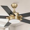 imageYITAHOME Ceiling Fan with Light and Wall Switch Remote 52 Inch Modern Black Fan Quiet Reversible Motor Dimmable LED 3Color Memory Function for Bedroom Living RoomBlack  Gold
